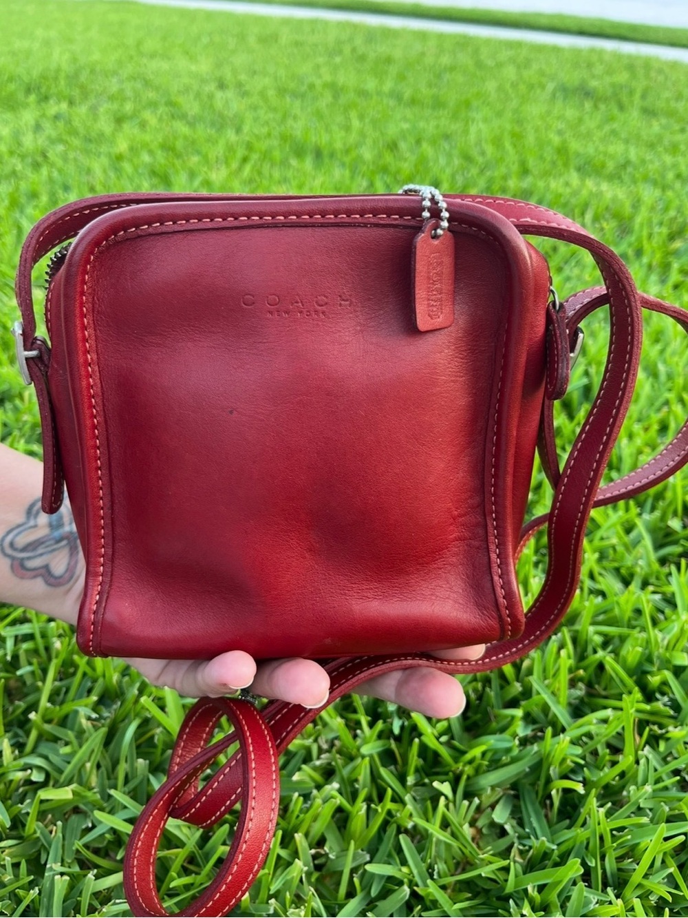 Coach Cherry Red Leather Crossbody Bag